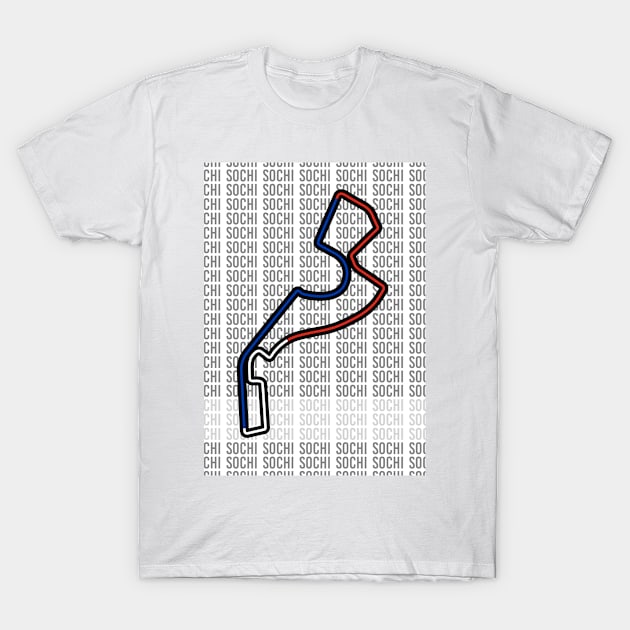 Sochi - F1 Track T-Shirt by GreazyL